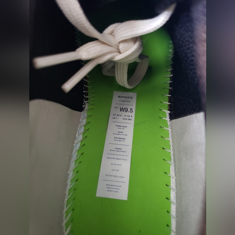 Rothy's Women The Lace Up Black Sneakers Size 9.5W - Picture 7 of 8